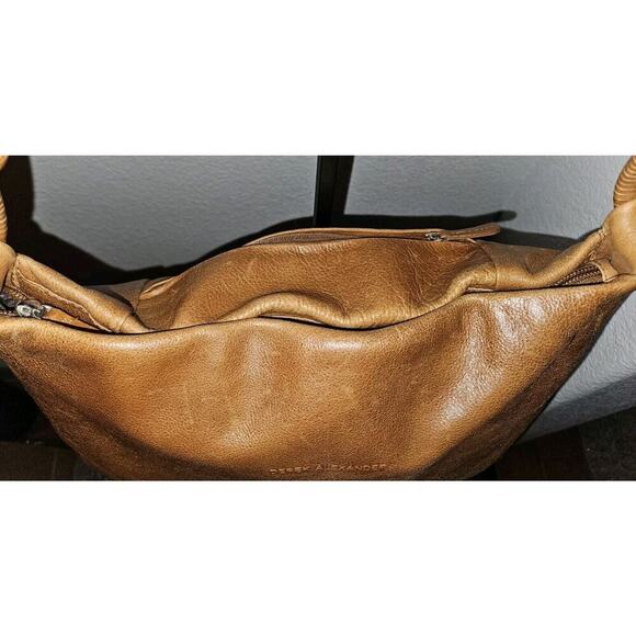 Derek Alexander Central Park Classic Hobo Light Brown Leather Handbag 15"x12" - Picture 8 of 16